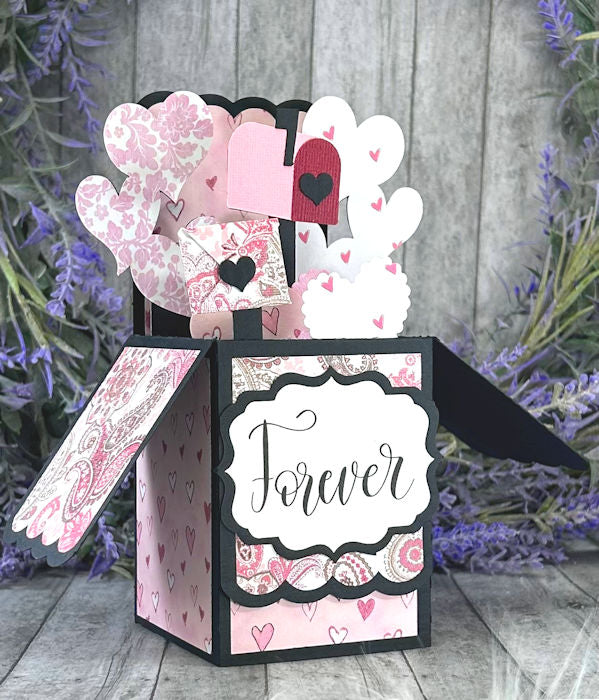 Handmade Hearts Valentines 3D box card