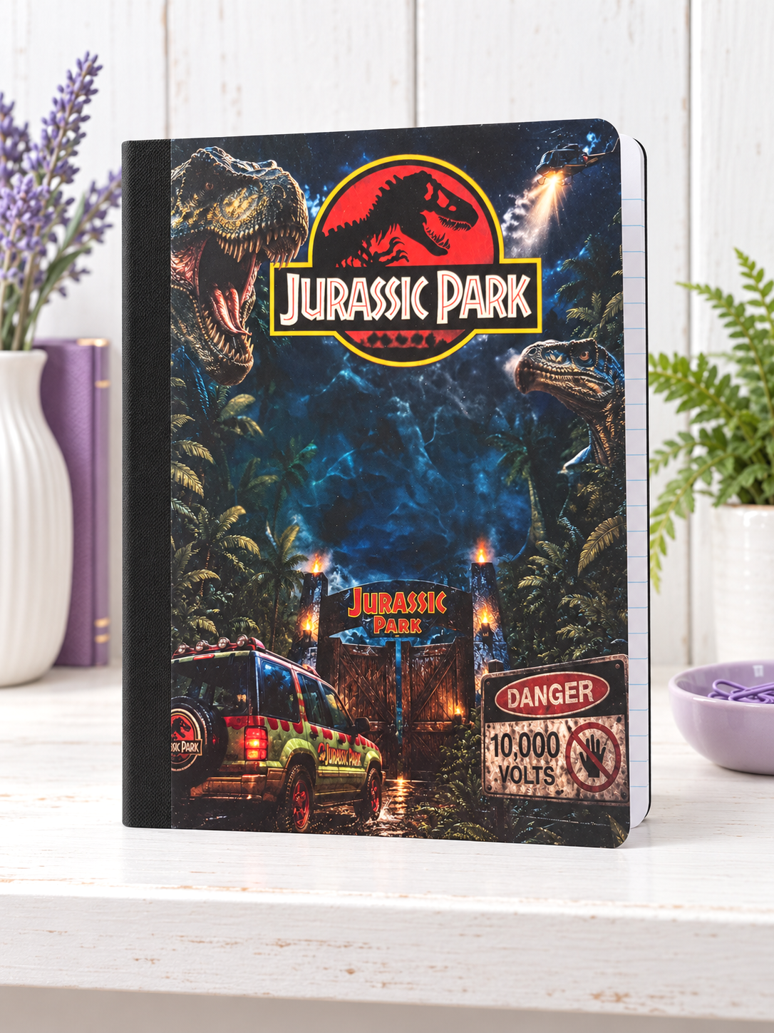 Decorative Vinyl Covered Composition Notebook Jurassic Park