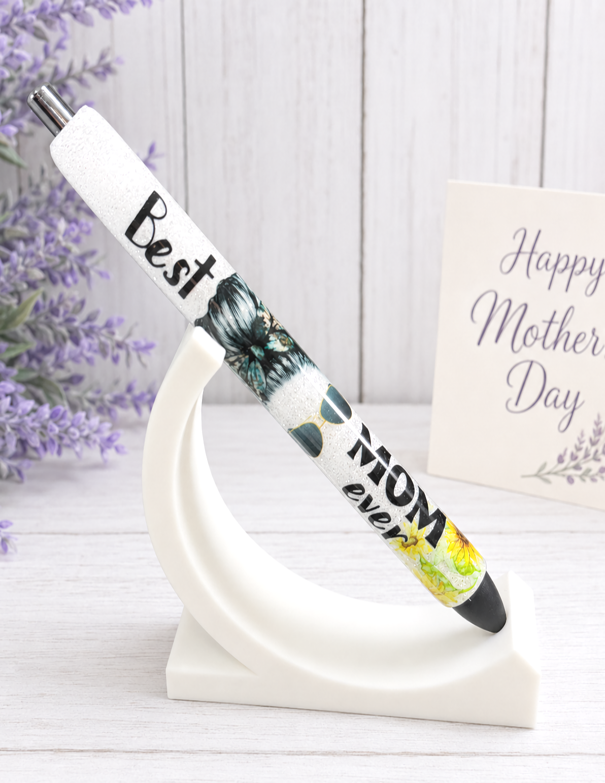 Wrapped Handmade Best Mom glitter pen with free refill 2