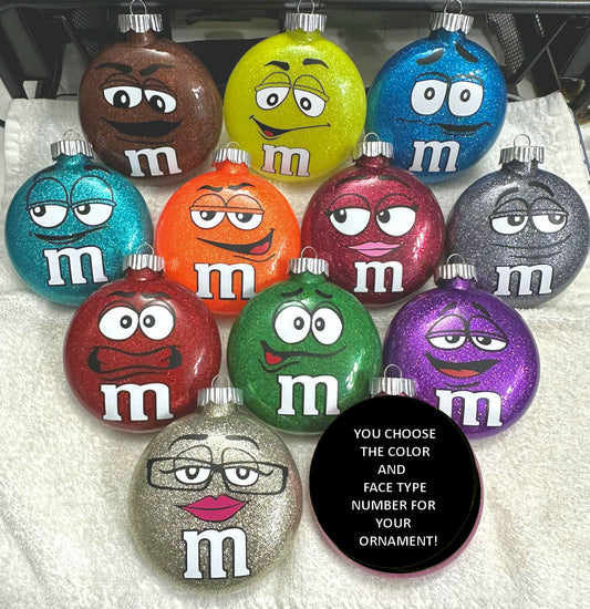 Custom Order Handmade M & M Christmas Ornaments