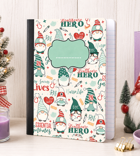 Decorative Vinyl Covered Composition Notebook Medical Gnomes