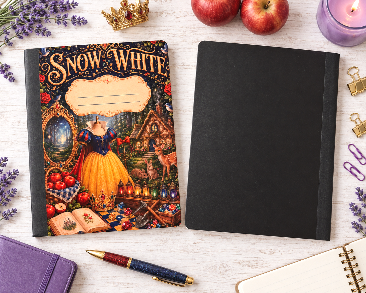 Decorative Vinyl Covered Composition Notebook Snow White