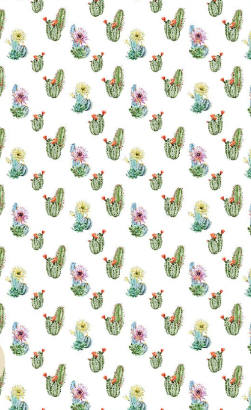Handmade Blooming Watercolor Cactus on olive green glitter pen with free refill