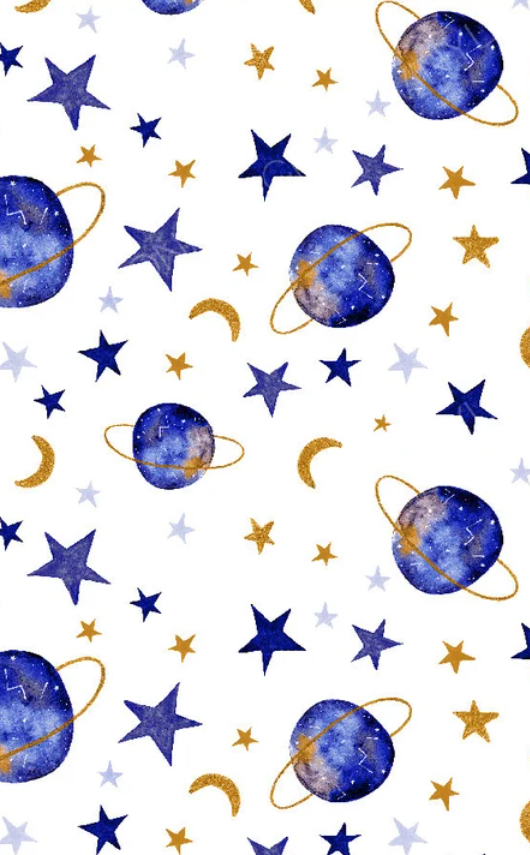 Handmade Planets and Space with blue glitter pen with free refill