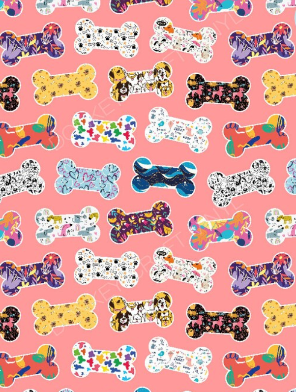 Handmade Dog Bones vinyl wrap glitter pen with free refill