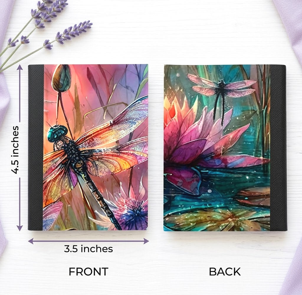 Decorative Vinyl Covered MINIATURE Composition Notebook Dragonflies