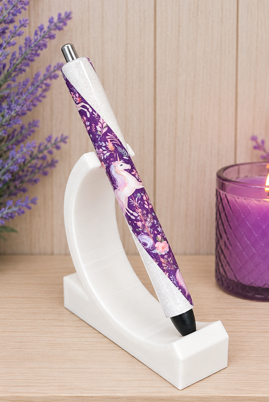 Handmade Majestic Meadows Unicorns  glitter pen with free refill