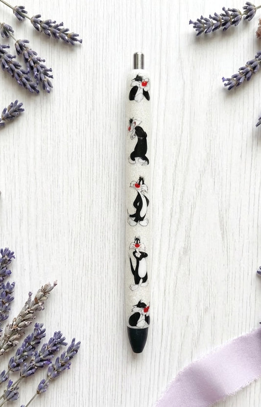 Handmade Sylvester glitter pen with free refill