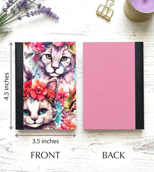Decorative Vinyl Covered MINIATURE Composition Notebook Cute Cats 2