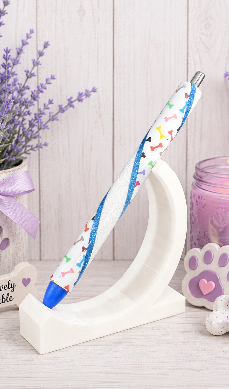 Handmade Multi Colored Dog Bones glitter pen with free refill