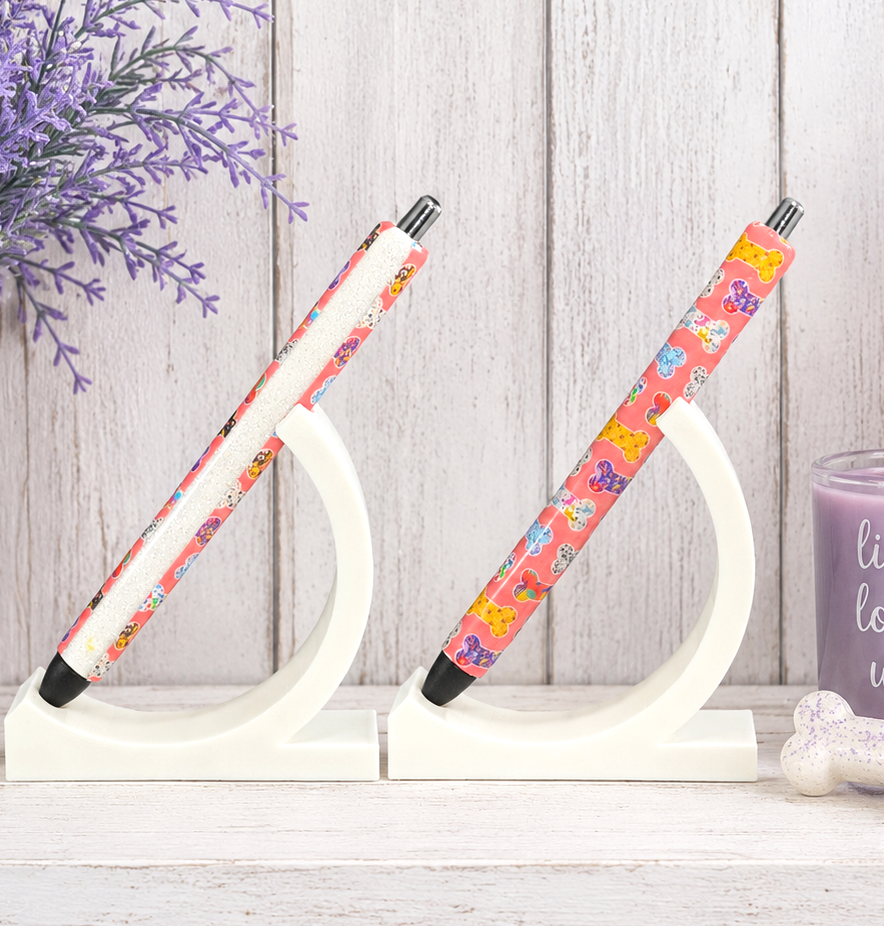 Handmade Dog Bones vinyl wrap glitter pen with free refill