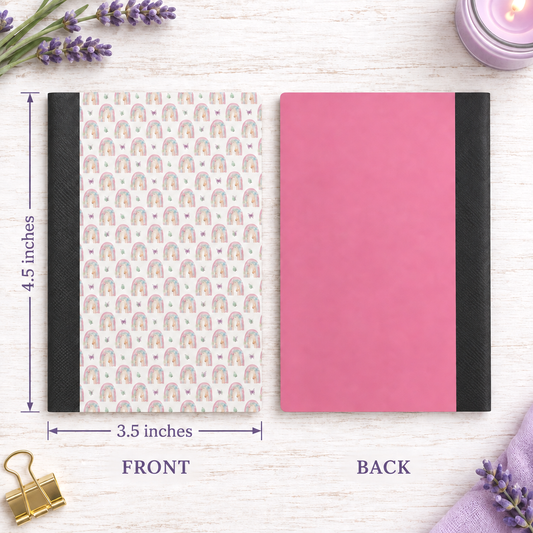 Decorative Vinyl Covered MINIATURE Composition Notebook BoHo Rainbows 1