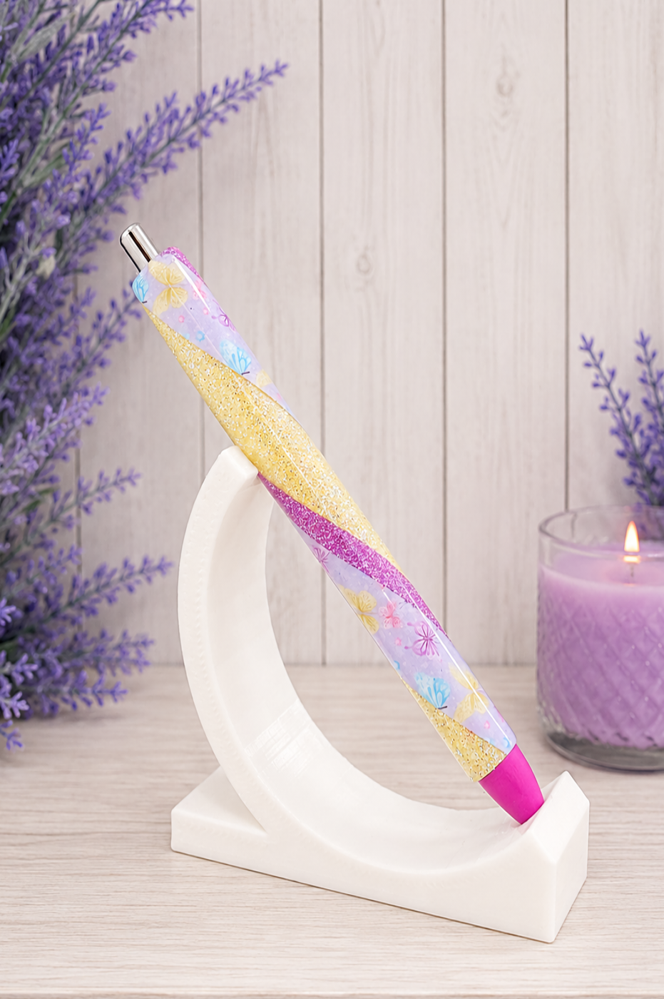 Handmade Pastel Butterflies with pastel yellow glitter pen with free refill