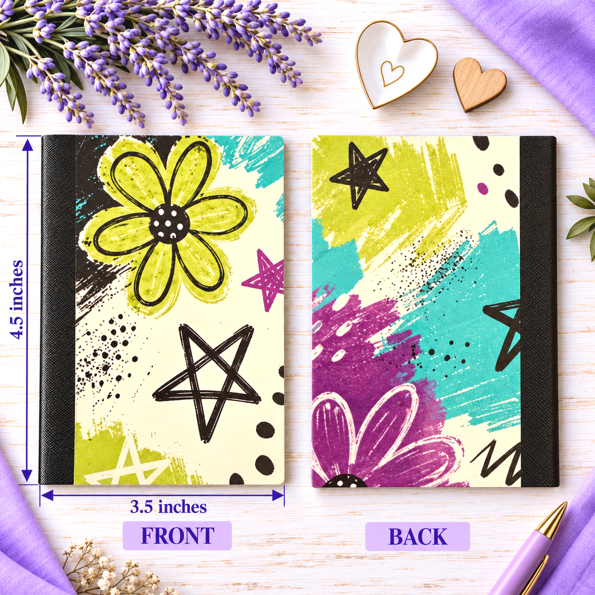 Decorative Vinyl Covered MINIATURE Composition Notebook Abstract