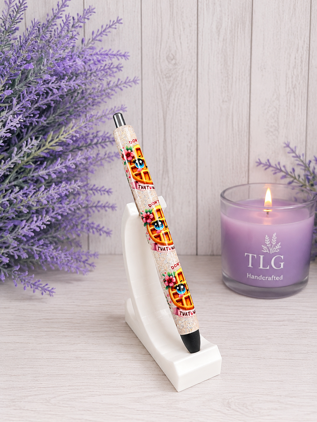 Handmade Don't Ba A Twatwaffle glitter pen with free refill