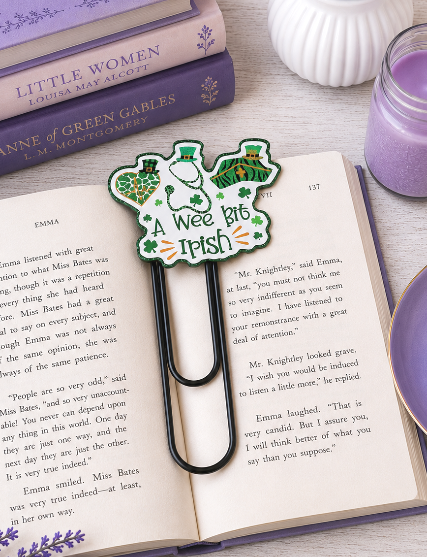 CLEARANCE Irish Book Lovers Jumbo Paper Clip Bookmark