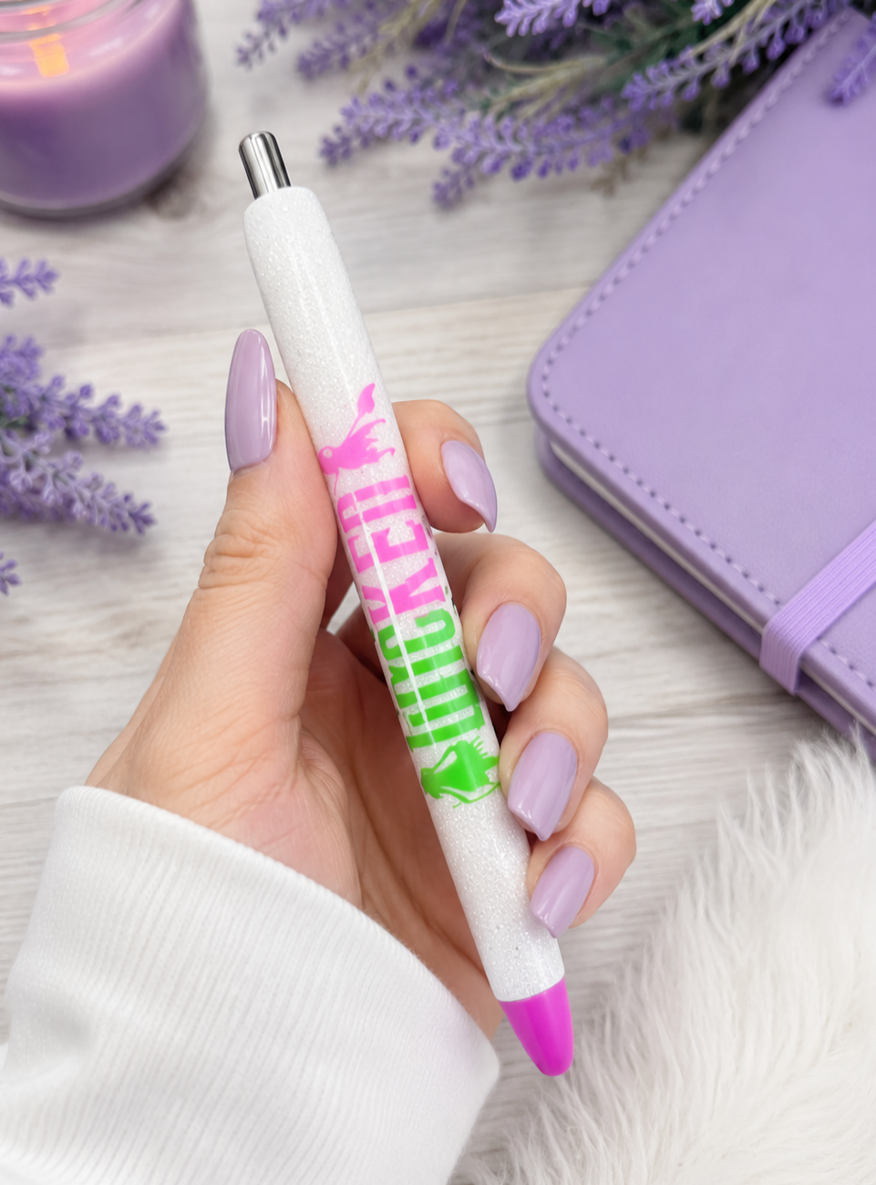 Handmade Wicked Themed glitter pen with free refill 2