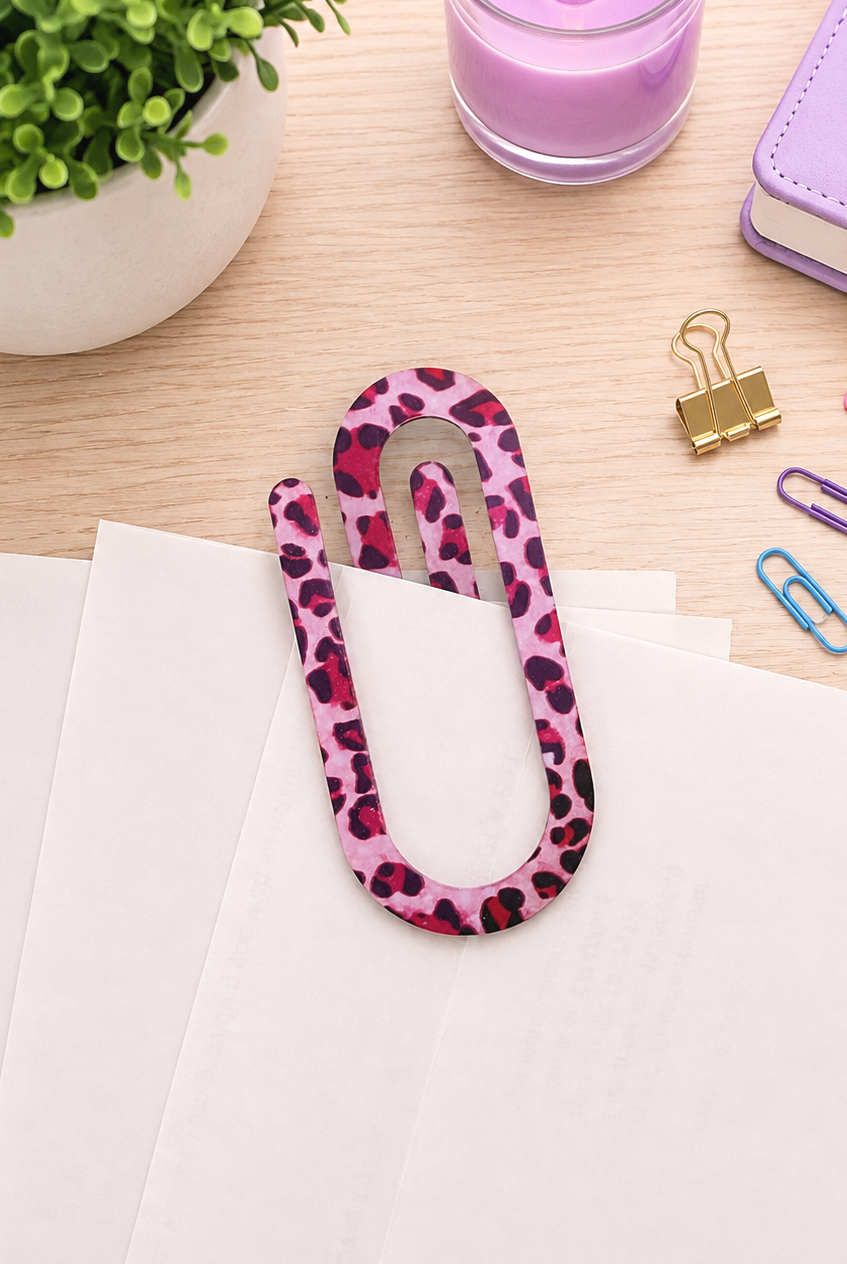 Jumbo Decorative Acrylic Paper Clip Animal Prints