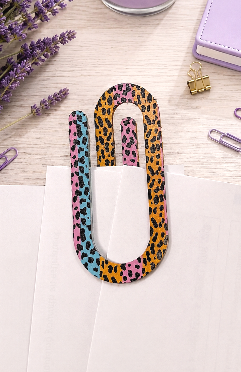 Jumbo Decorative Acrylic Paper Clip Animal Prints