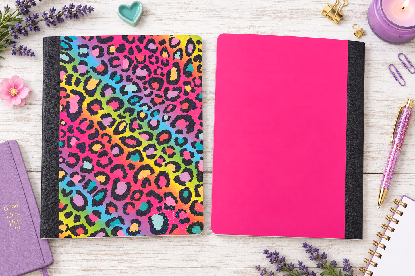 Decorative Vinyl Covered Composition Notebook Animal Print