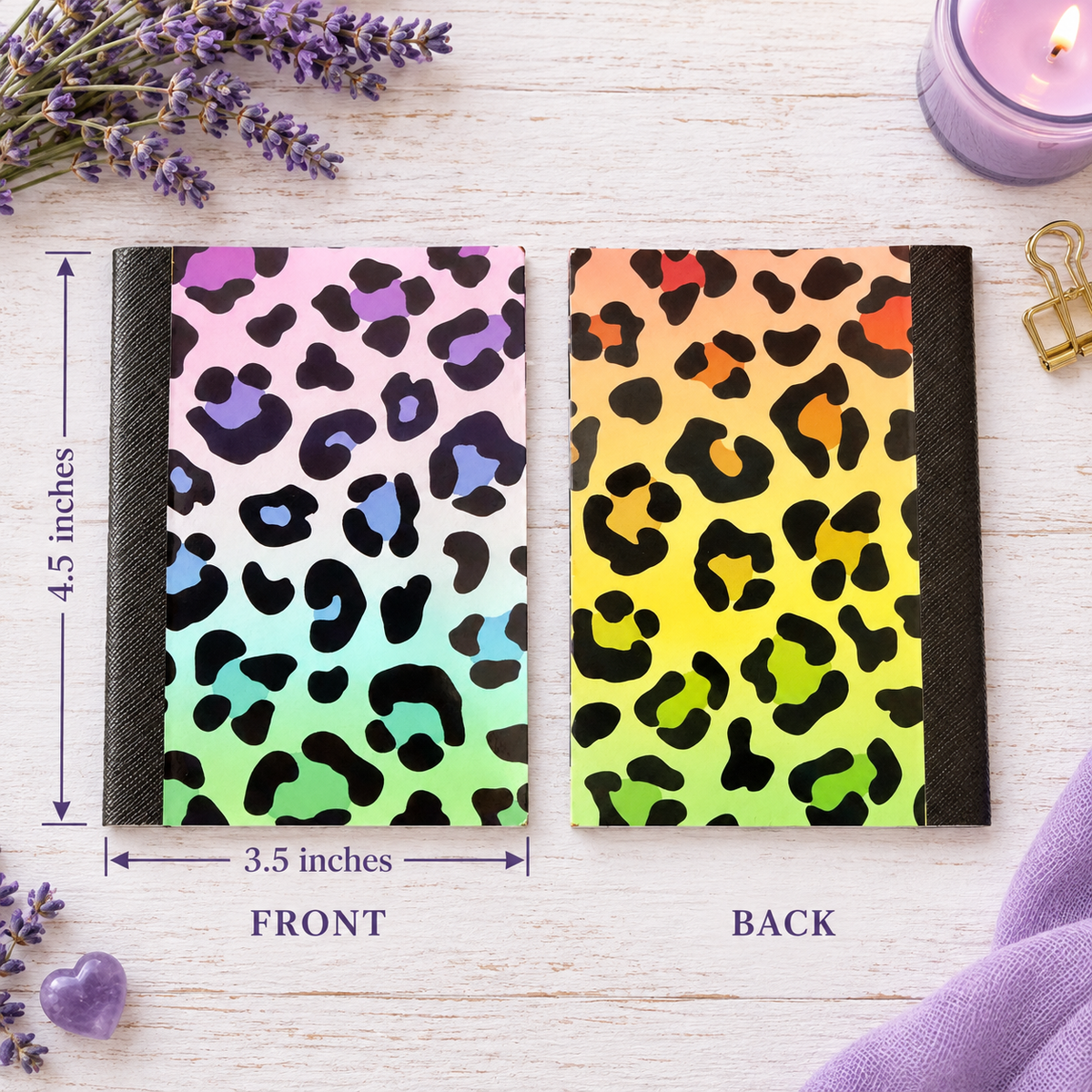 Decorative Vinyl Covered MINIATURE Composition Notebook Neons Animal Print