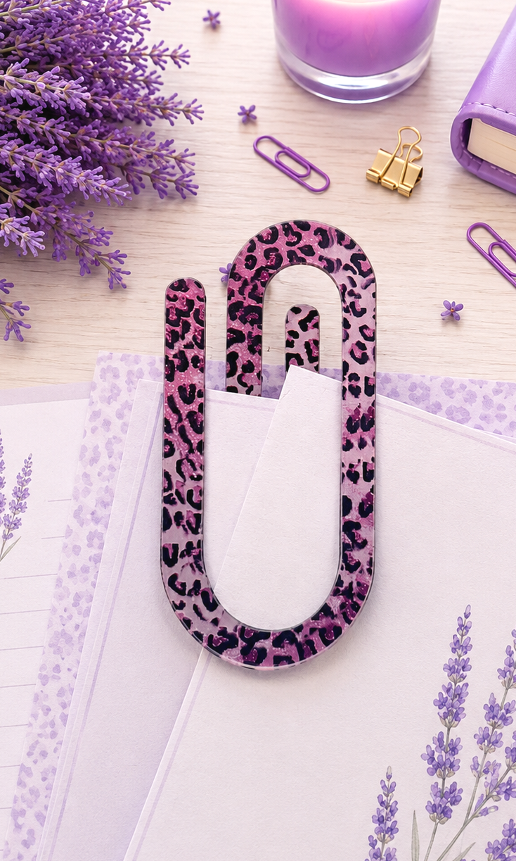 Jumbo Decorative Acrylic Paper Clip Animal Prints 2
