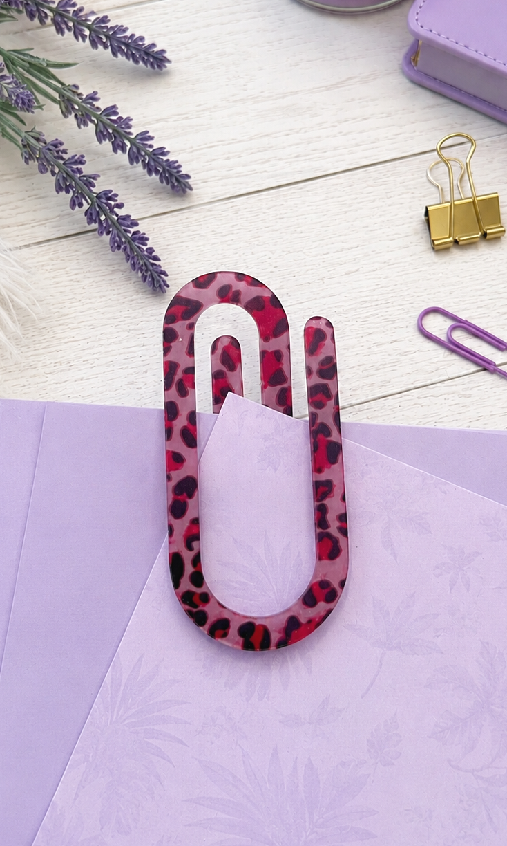 Jumbo Decorative Acrylic Paper Clip Animal Prints 2