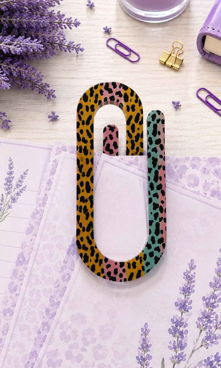 Jumbo Decorative Acrylic Paper Clip Animal Prints 2