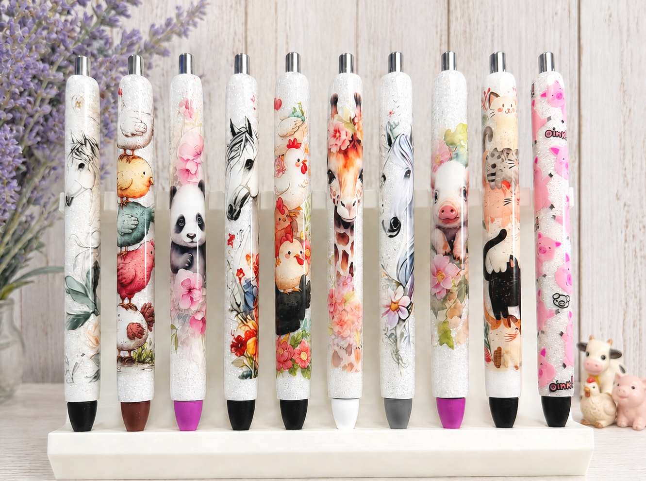 Handmade Giraffe glitter pen with free refill