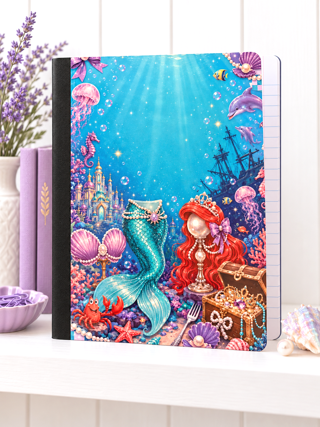 Decorative Vinyl Covered Composition Notebook Little Mermaid