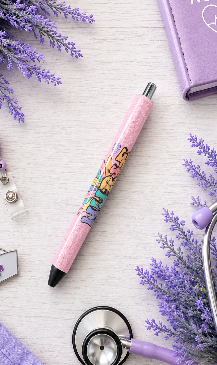 Handmade Pediatric Nurse glitter pen with free refill