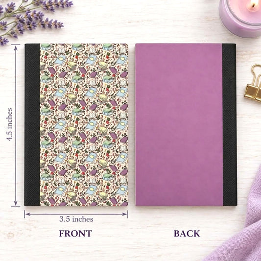 Decorative Vinyl Covered MINIATURE Composition Notebook Book Lover