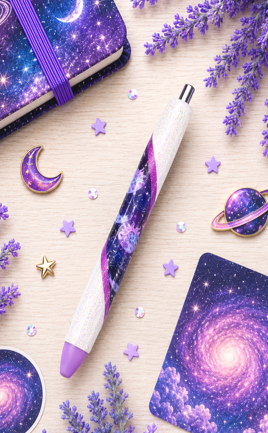Handmade Moons and Stars glitter pen with free refill 4