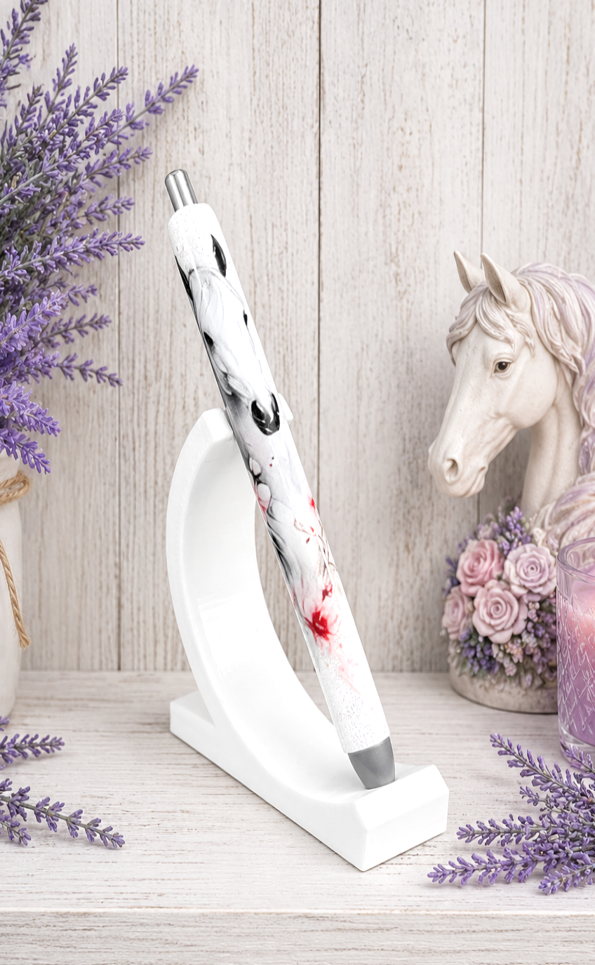 Handmade Horse with flowers glitter pen with free refill 3