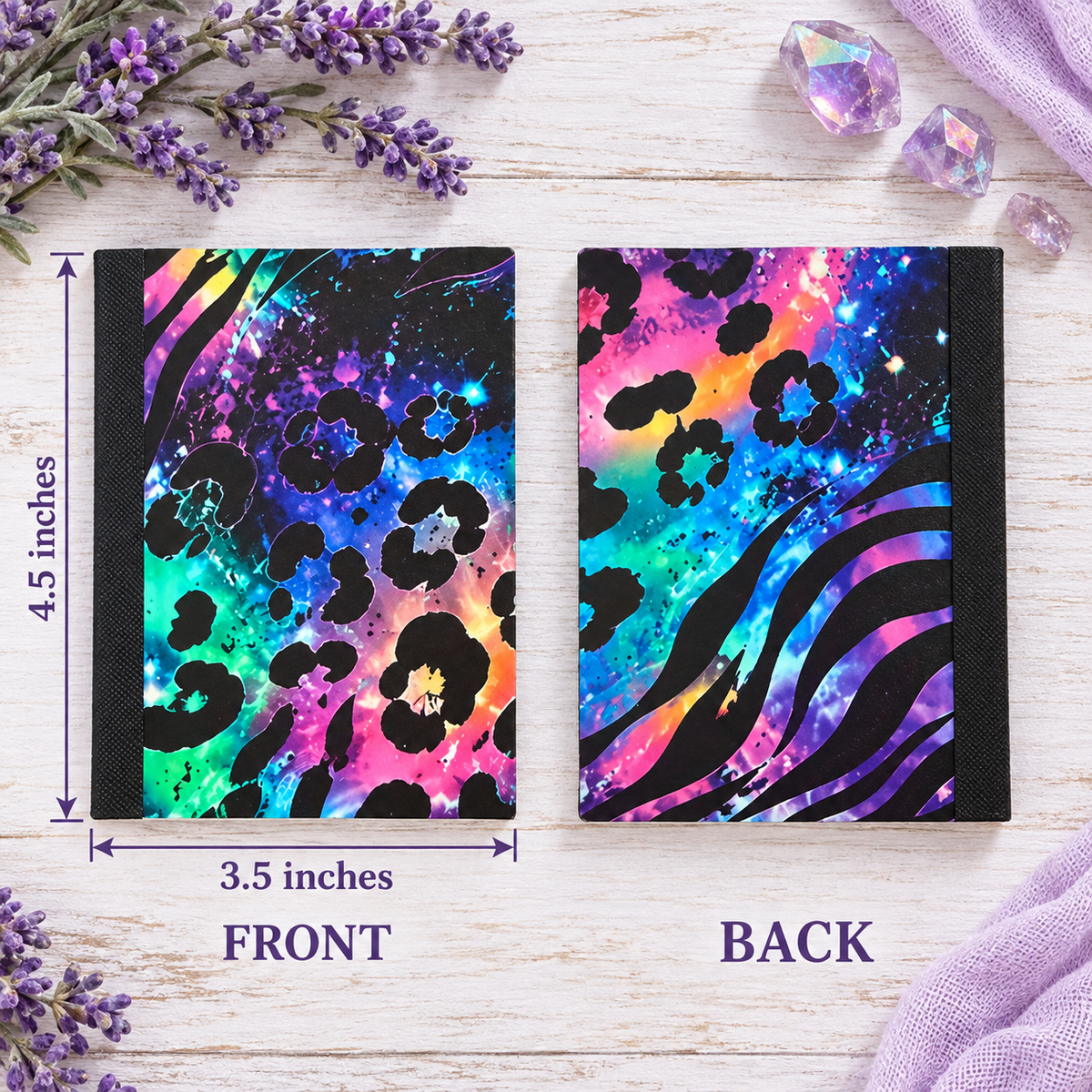 Decorative Vinyl Covered MINIATURE Composition Notebook Bright Animal Prints