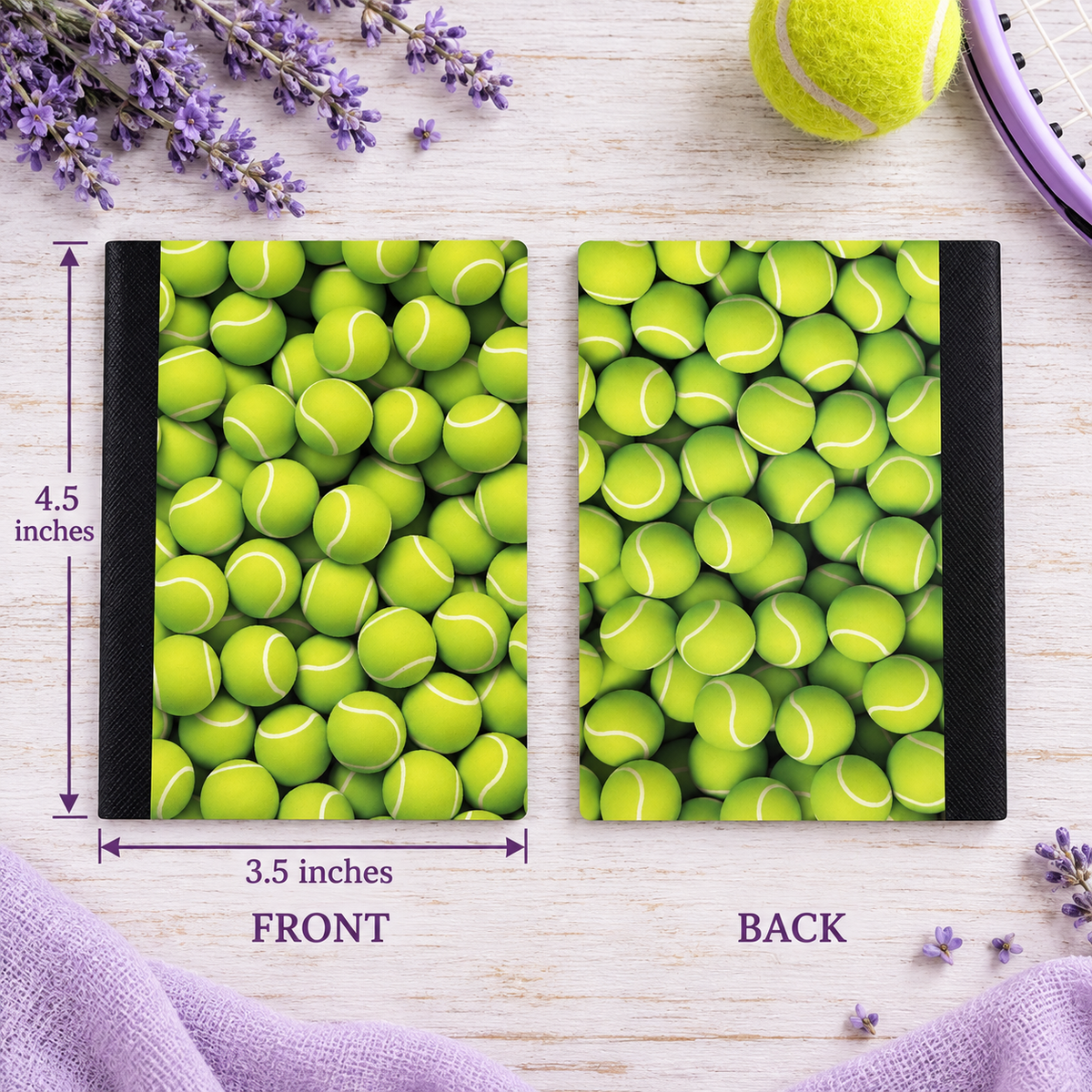 Decorative Vinyl Covered MINIATURE Composition Notebook Tennis