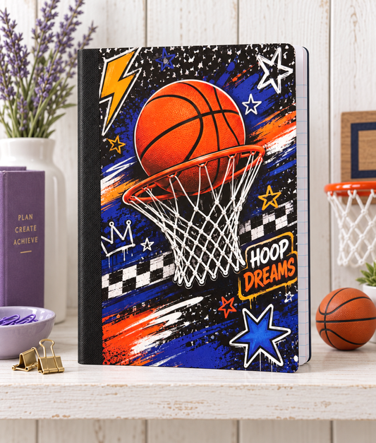 Decorative Vinyl Covered Composition Notebook Basketball