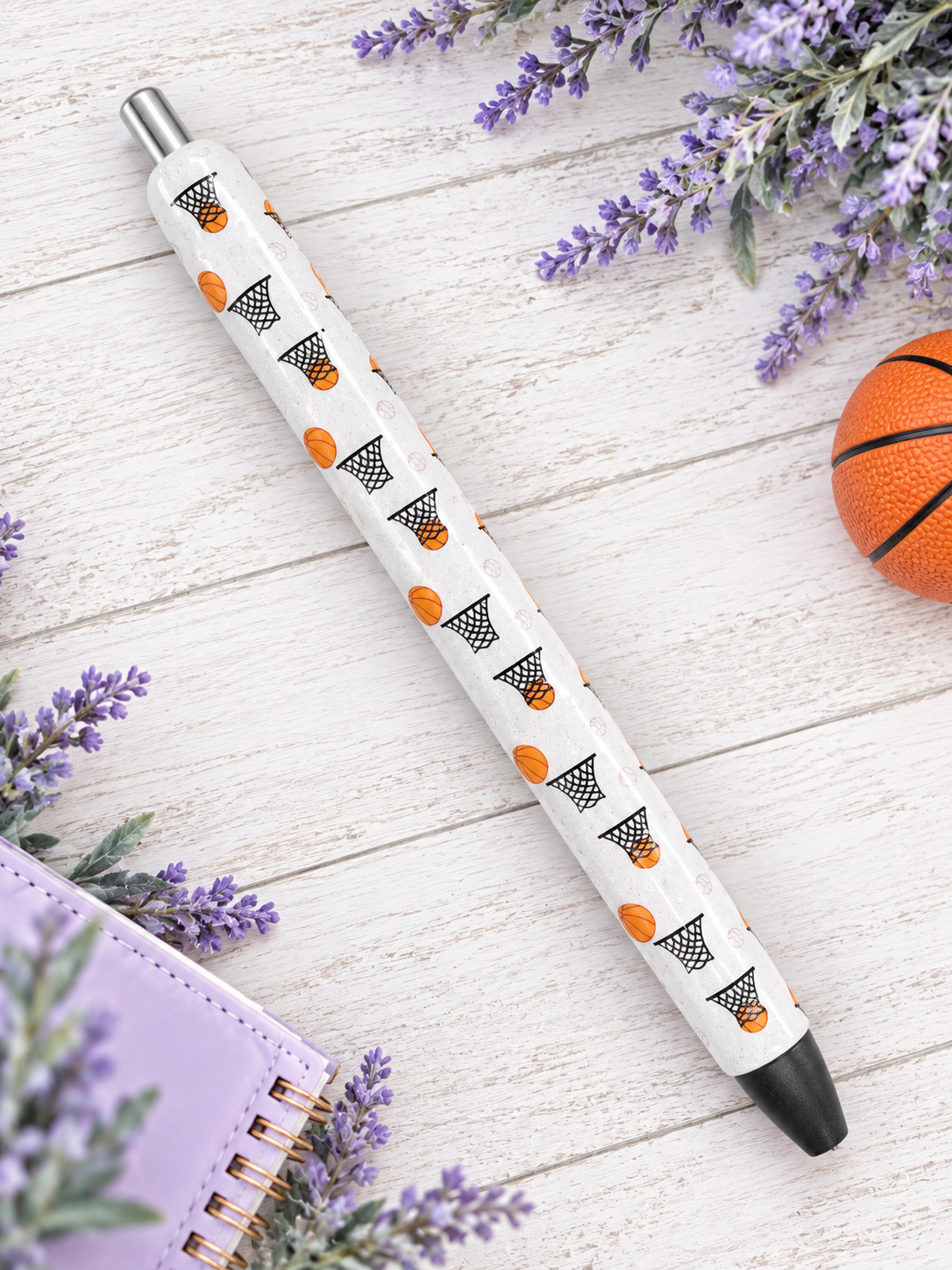 Handmade Basketball glitter pen with free refill