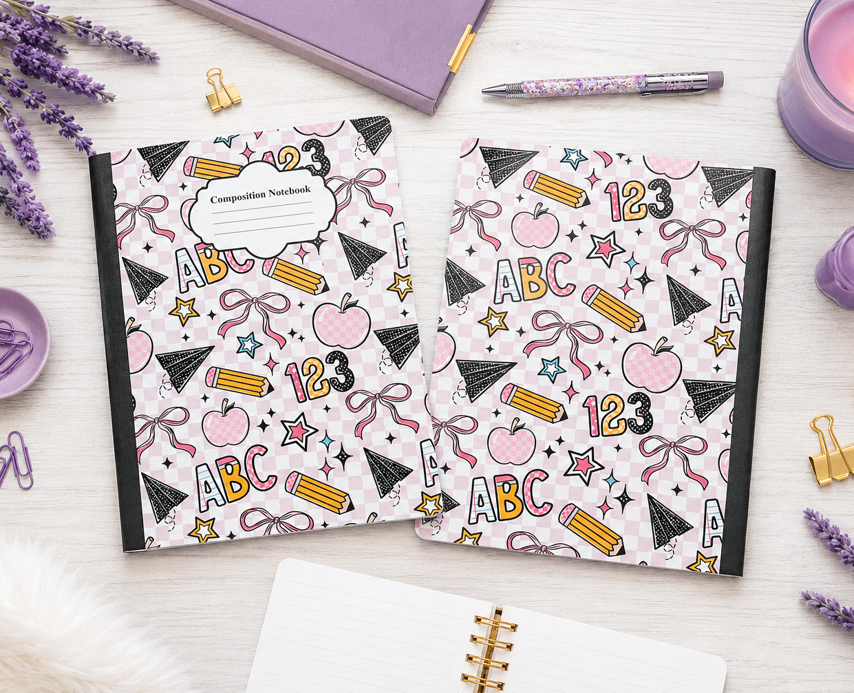 Decorative Vinyl Covered Composition Notebook School