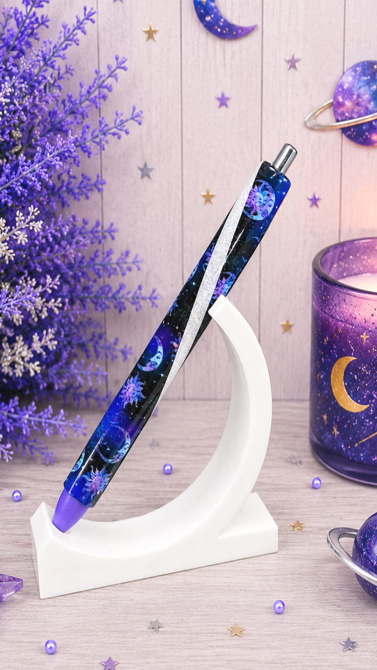 Handmade Moons and Stars glitter pen with free refill 3