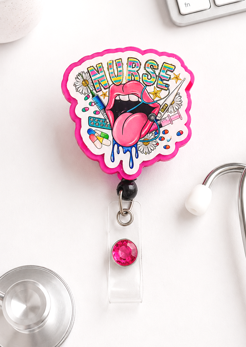 Handmade Nurse Valentine's Day Badge Reel