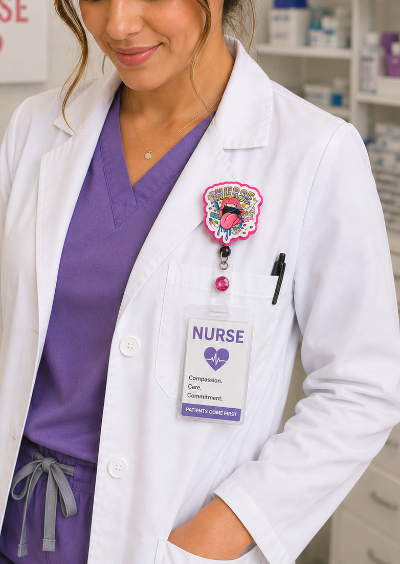 Handmade Nurse Valentine's Day Badge Reel
