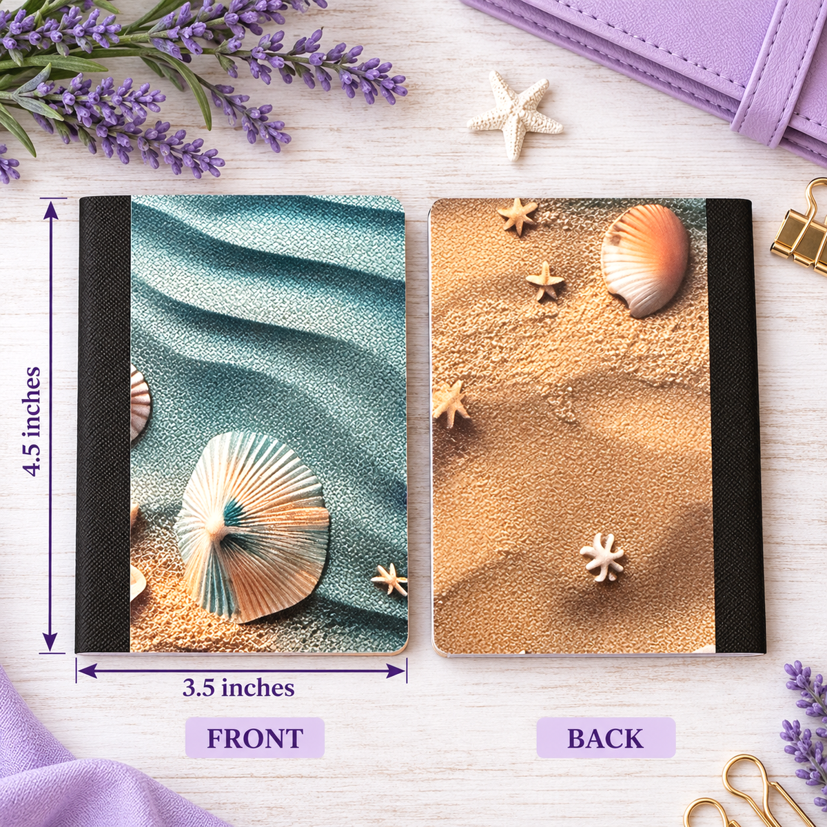 Decorative Vinyl Covered MINIATURE Composition Notebook Beach