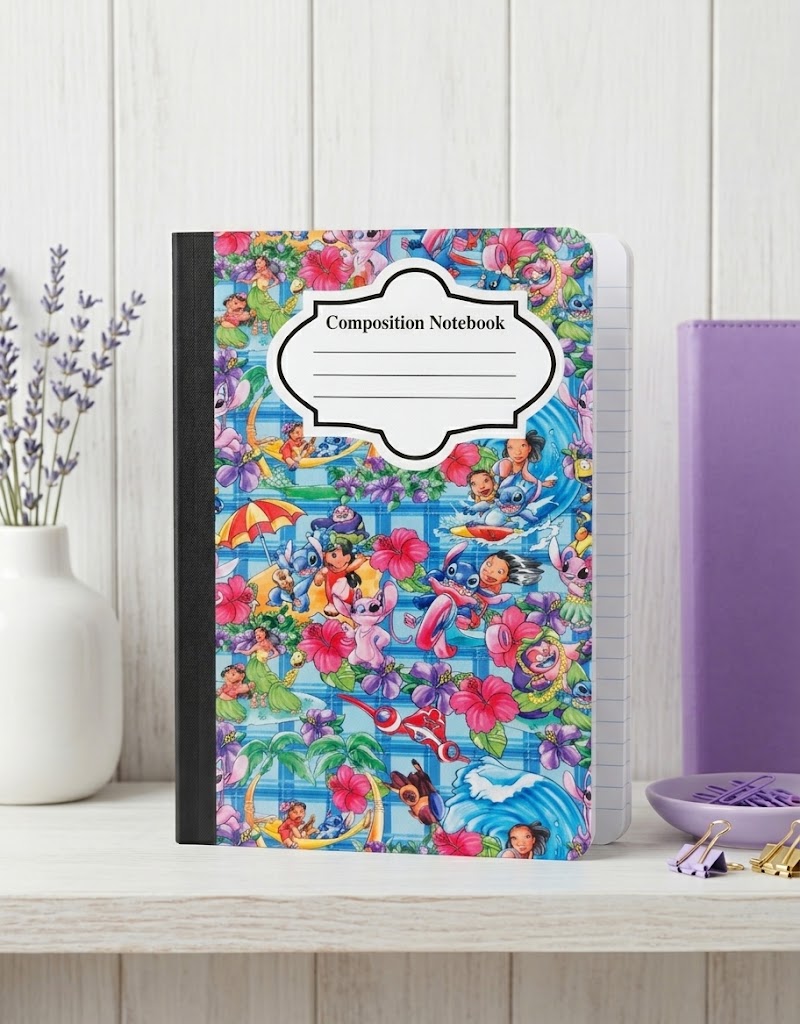 Decorative Vinyl Covered Composition Notebook Beach Stitch