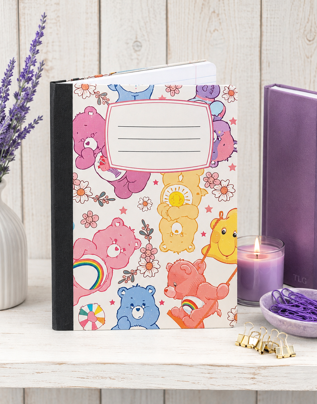 Decorative Vinyl Covered Composition Notebook Care Bears