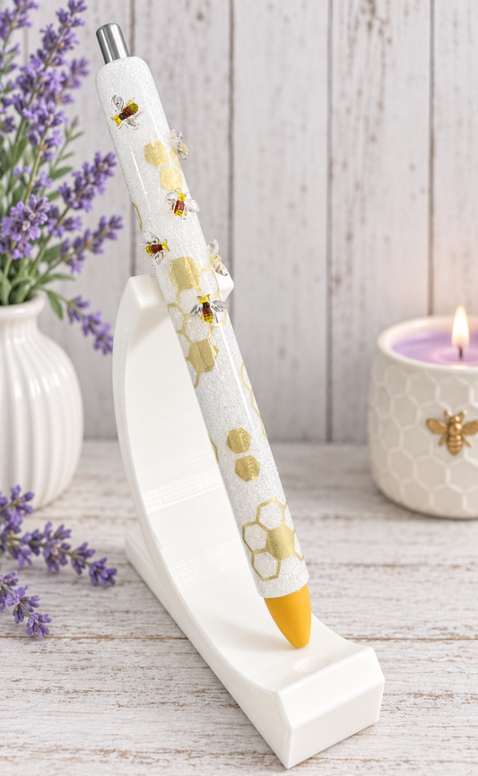 Handmade Miniature Bees glitter pen with free refill 2