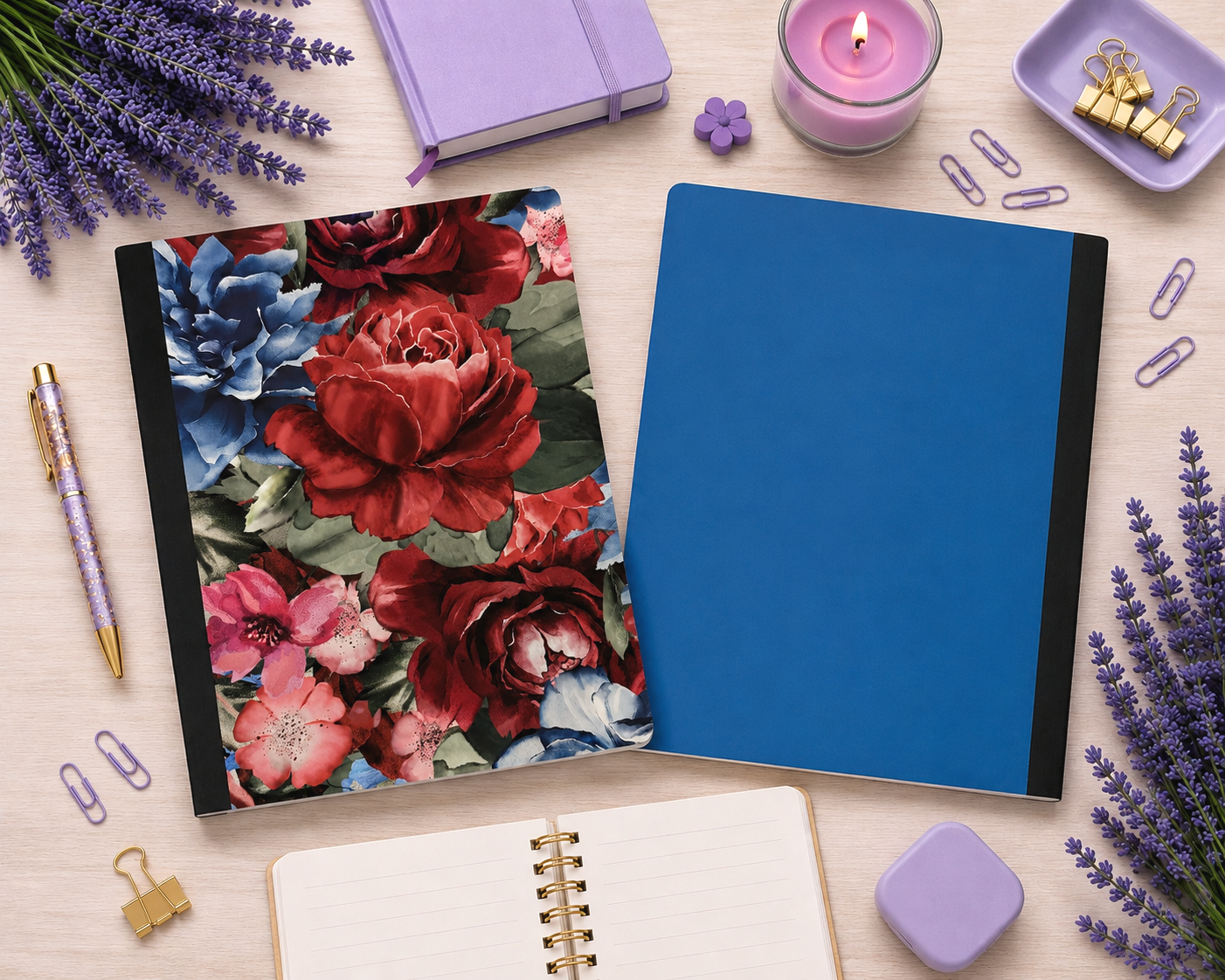 Decorative Vinyl Covered Composition Notebook Flowers 4