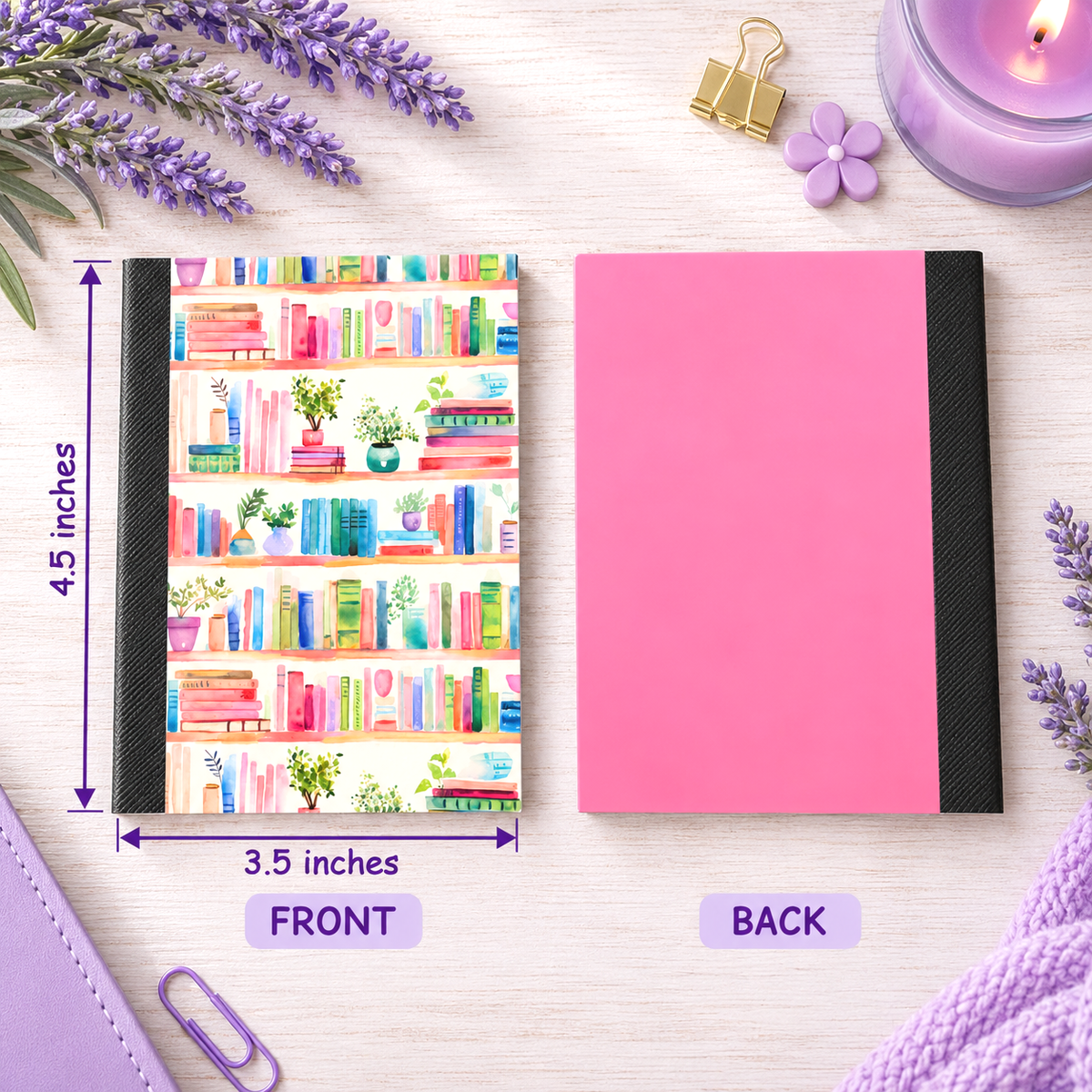 Decorative Vinyl Covered MINIATURE Composition Notebook Bookshelves
