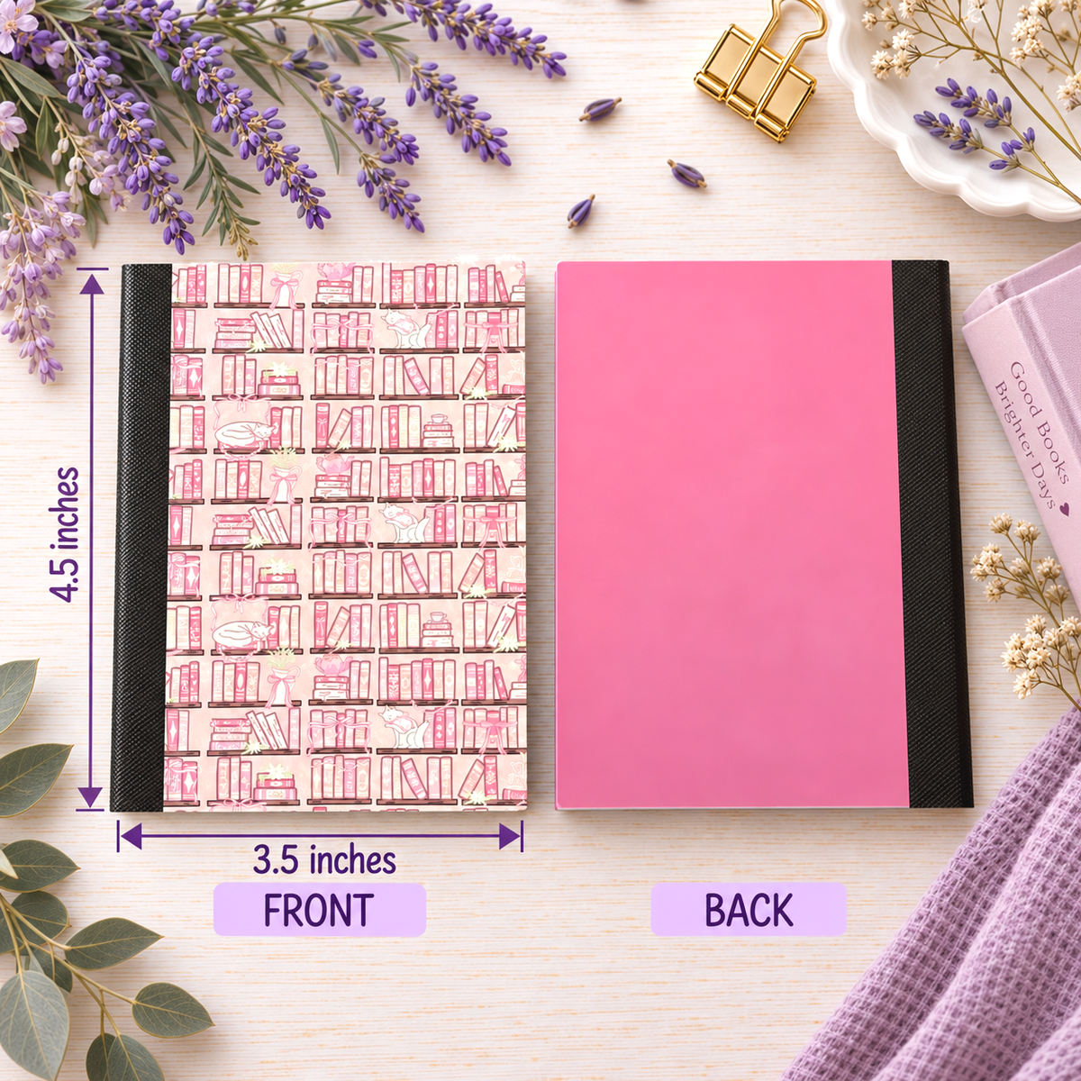 Decorative Vinyl Covered MINIATURE Composition Notebook Books and Cats