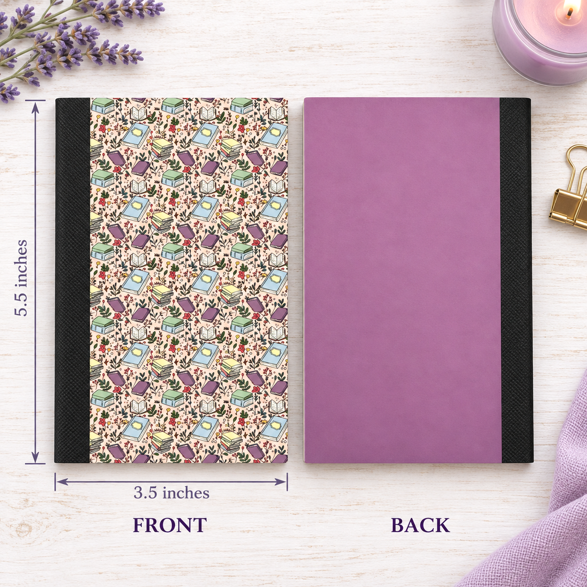 Decorative Vinyl Covered MINIATURE Composition Notebook Book Lover
